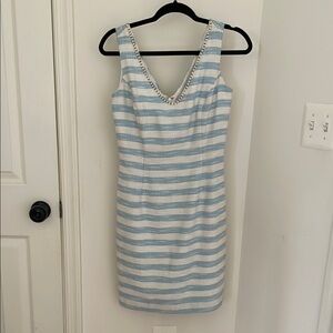 Lilly Pulitzer Blue and White Sheath Mini Dress